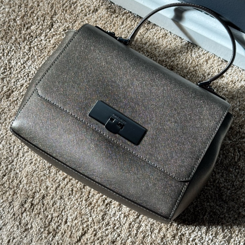Michael Kors Callie Small Messenger Leather Bag with Shoulder Strap - Picture 11 of 12